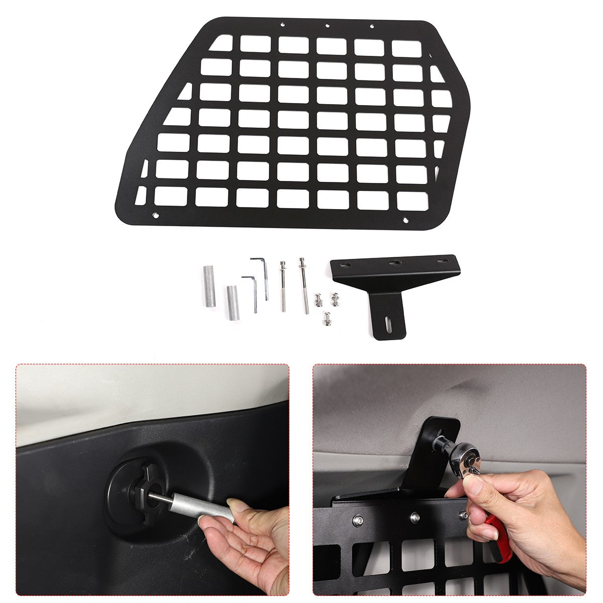 Rear Window Molle Panel Gear Side Storage Basket Set For Toyota FJ Cruiser 07-21 5