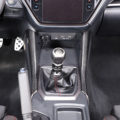 Real Carbon Fiber Side Gear Shift Box Cover Trim For Subaru WRX STI VB 2022-2024 8