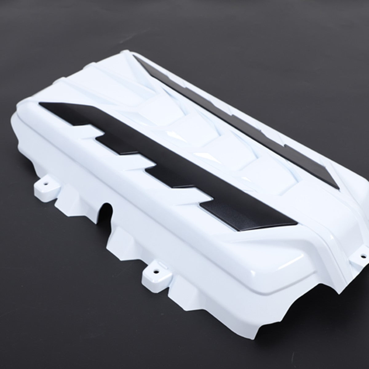 White Engine Bonnet Bay Panel Cover in Edge Black For Corvette Coupe C8 2020-26 5