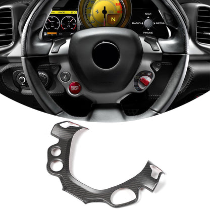 Matte Real Carbon Fiber Steering Wheel Button Trim For Ferrari 458 2011-2016 7