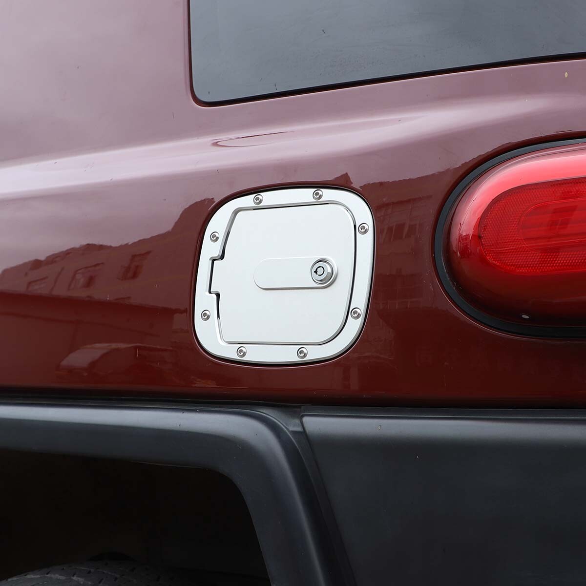 Sliver Fuel Tank Cover Gas Replacement Cover Trim For Toyota FJ Cruiser 2007-21 5
