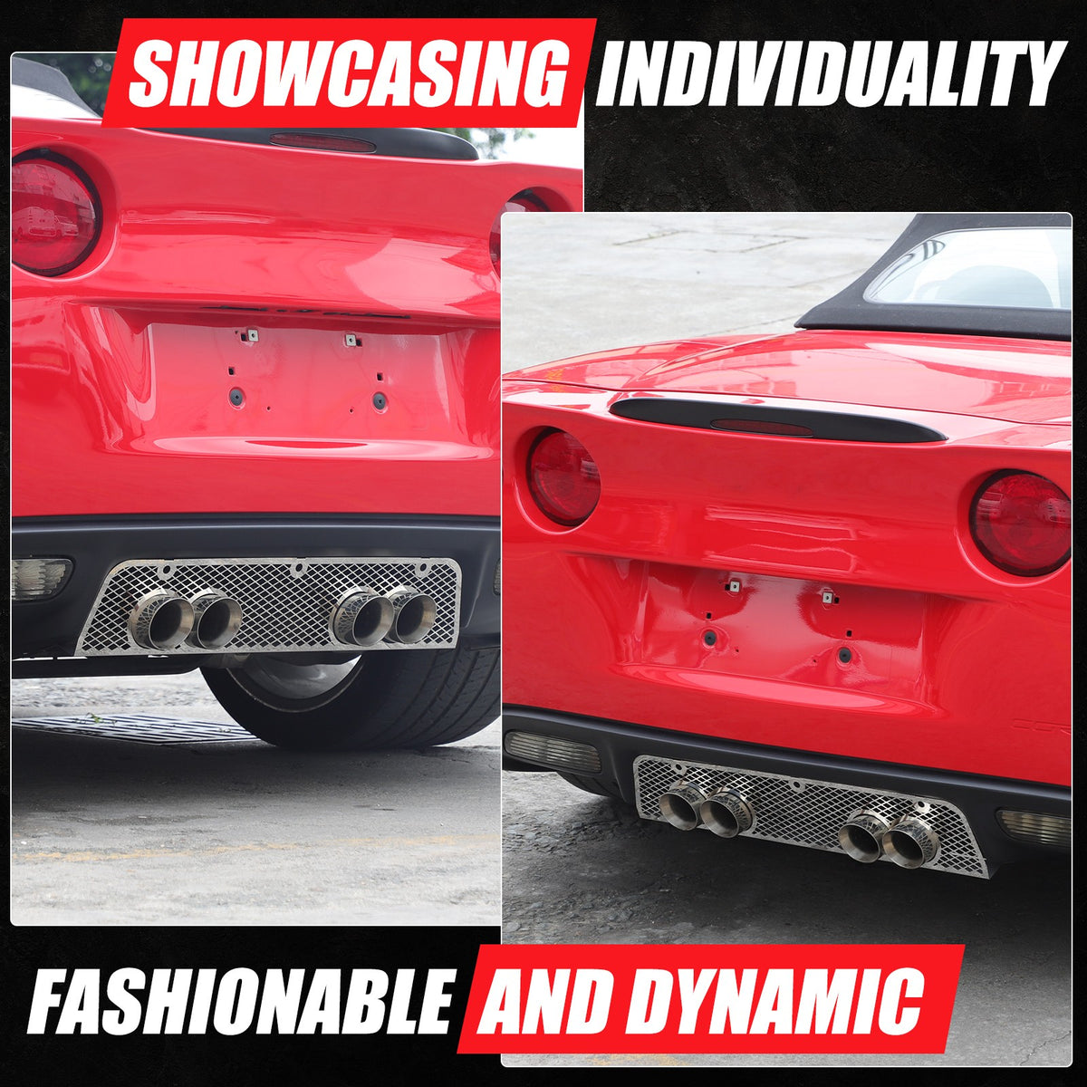 Honeycomb Stainless Steel Exhaust Heat Shield Guard Trim For Corvette C6 2005-13 16