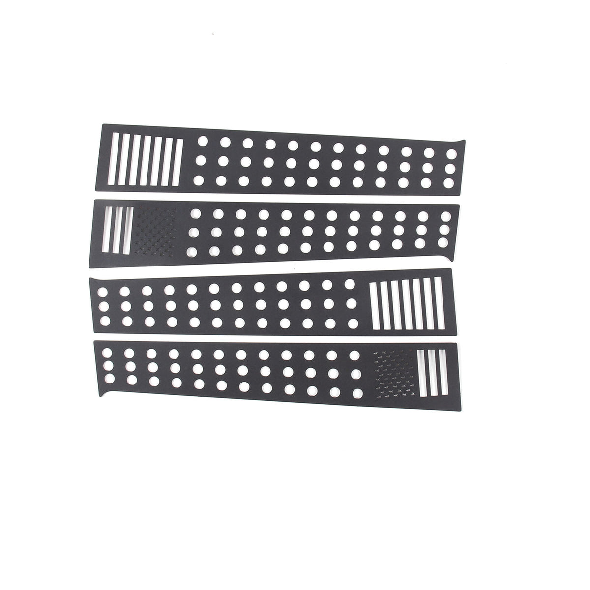 4PCS Black Window Center Pillar Panel Trim Cover (US Flag) For Ford Ranger 15-21 11