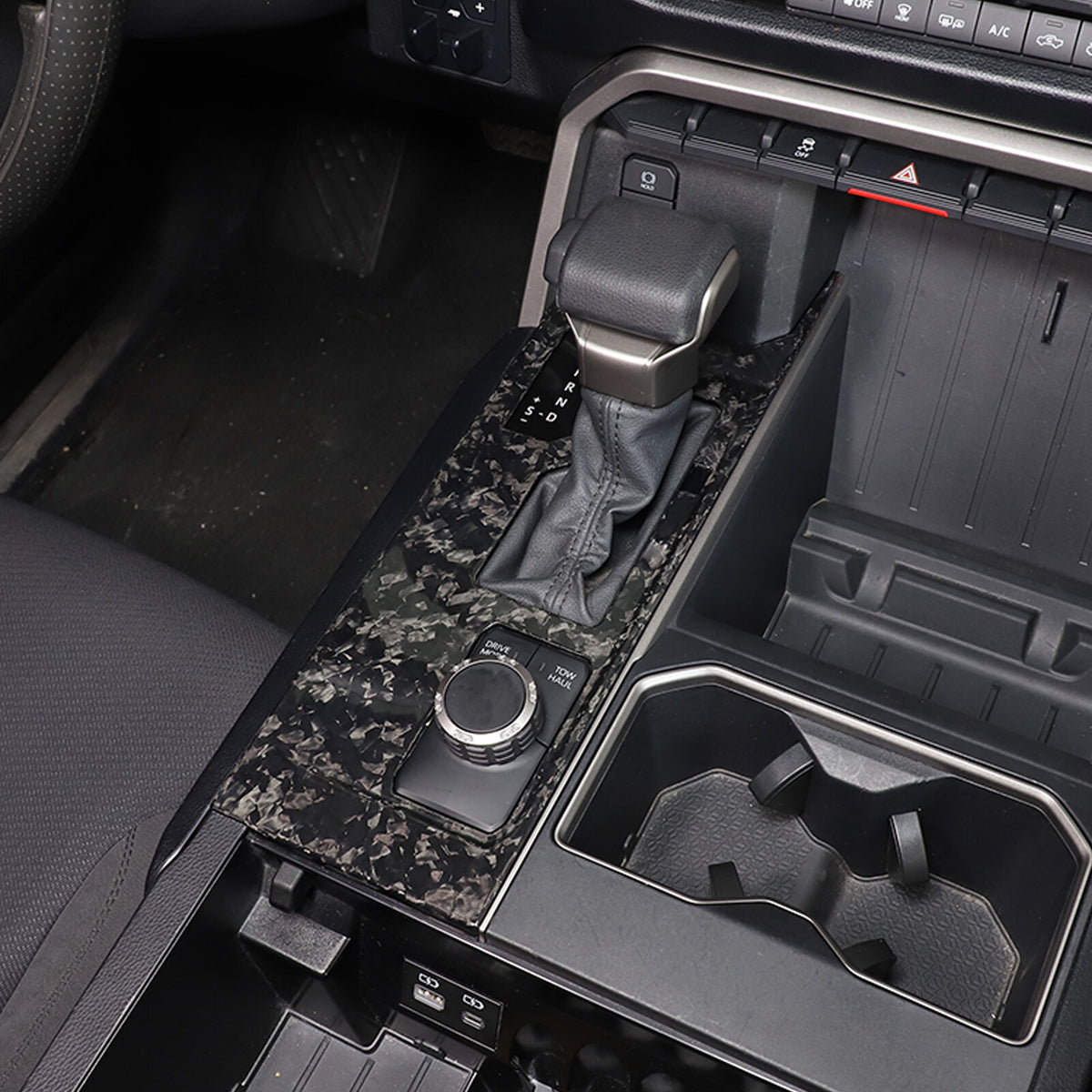 Forged Carbon Fiber Center Console Gear Shift Panel trim for Toyota Tundra 22-26 9