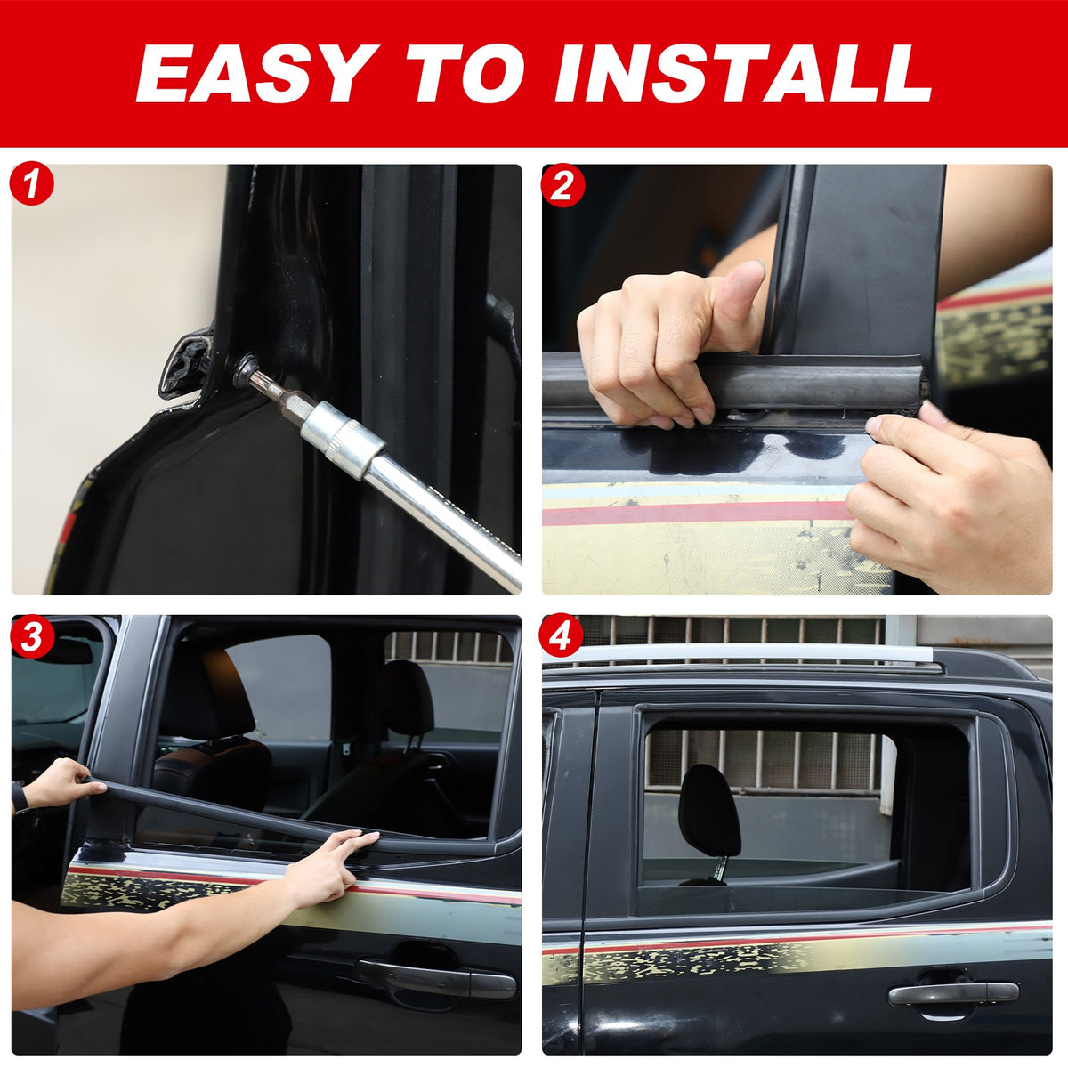 Replacement Car Window Outer Beltline Seal Trim For Ford Ranger T6 2013-2021 US 7