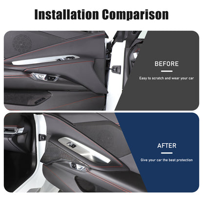 Real Honeycomb Carbon Fiber Interior Door Panel Cover Trim For Corvette C8 20-26 4