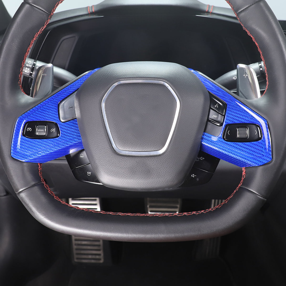 Blue Real Carbon Fiber Full Interior Set Decor Trim Kit for Corvette C8 20-25 - Variants 16-20 33