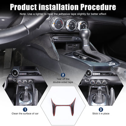 Real Carbon Fiber Front Center Console Trim Cover For Mazda MX-5 Miata 2016-2025 20