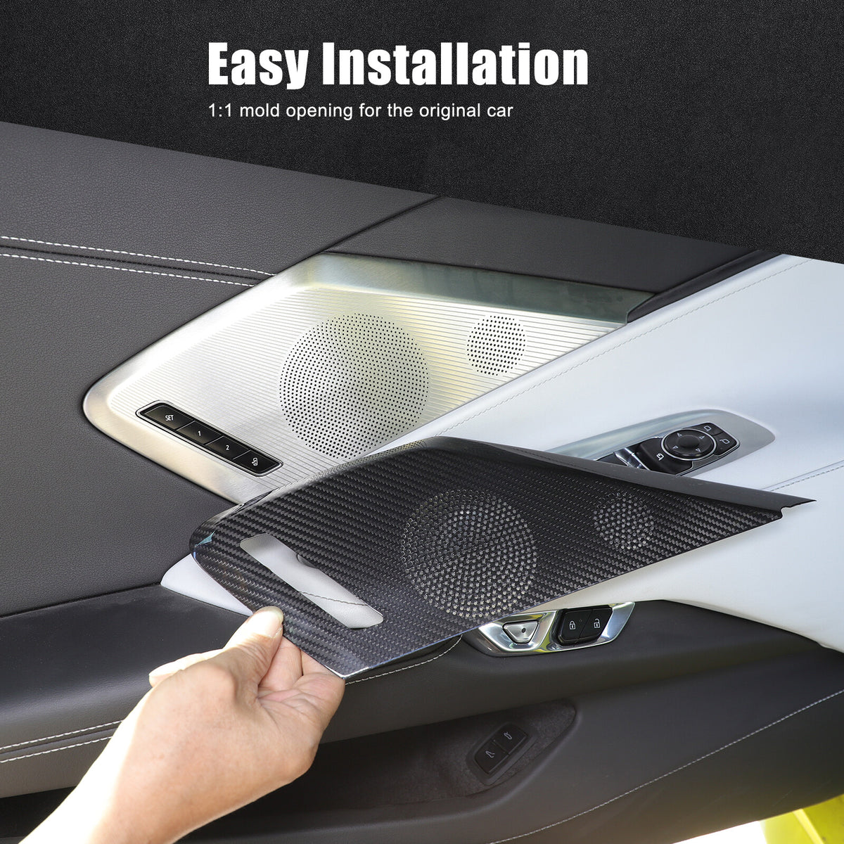Real Carbon Door Speaker Cover Trim For Corvette C8 Z51 Z06 Coupe 2LT 3LT 20+ US 9