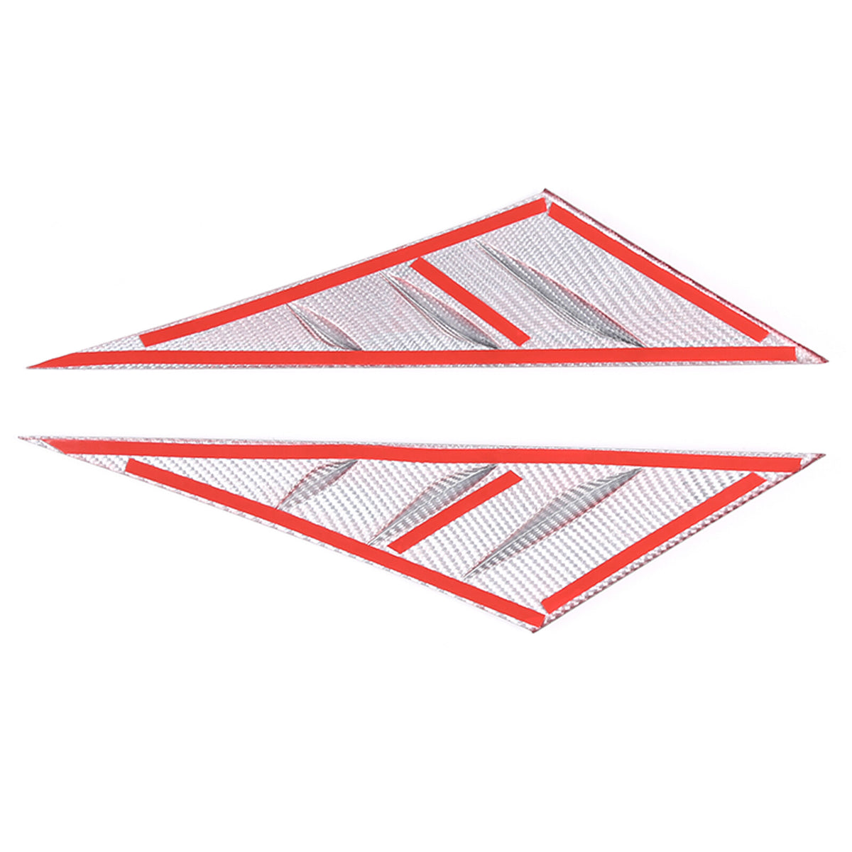 Red Real Carbon Fiber Window Triangle A-Pillar Cover Trim For Corvette C6 05-13 15