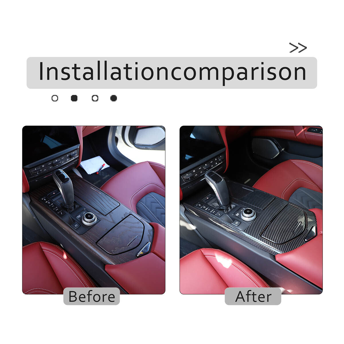 Real Carbon Fiber Gear Shift Panel Cover Trim For Maserati Ghibli 2017-23 US 12