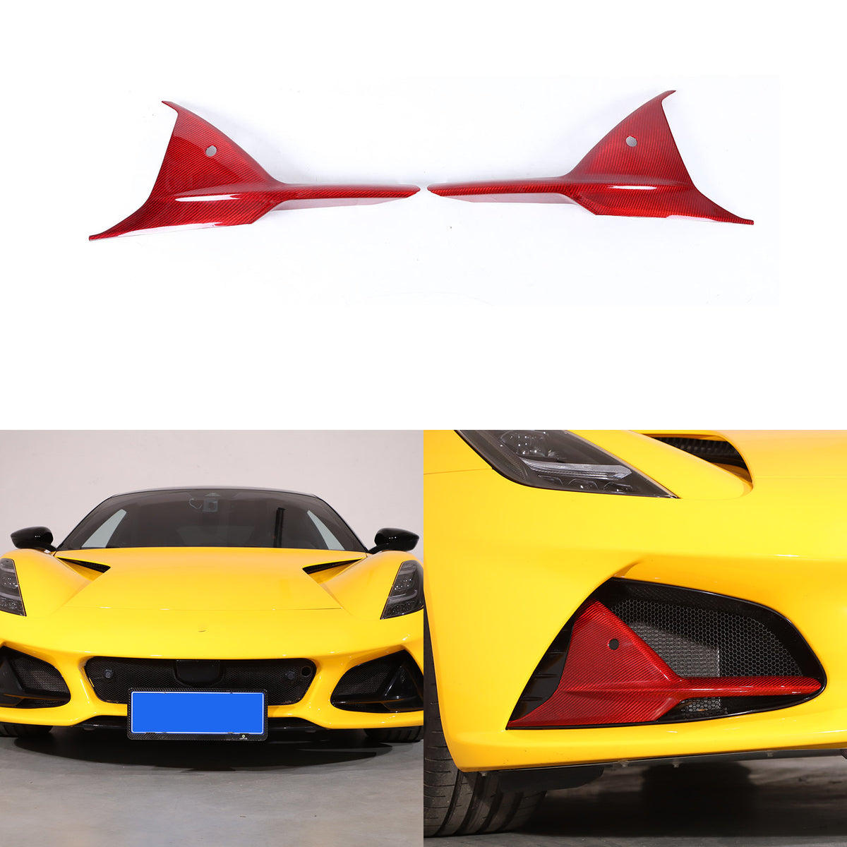 Red Real Carbon Fiber Interior Exterior Conosle Trim Cover For Lotus EMIRA 21-25 162