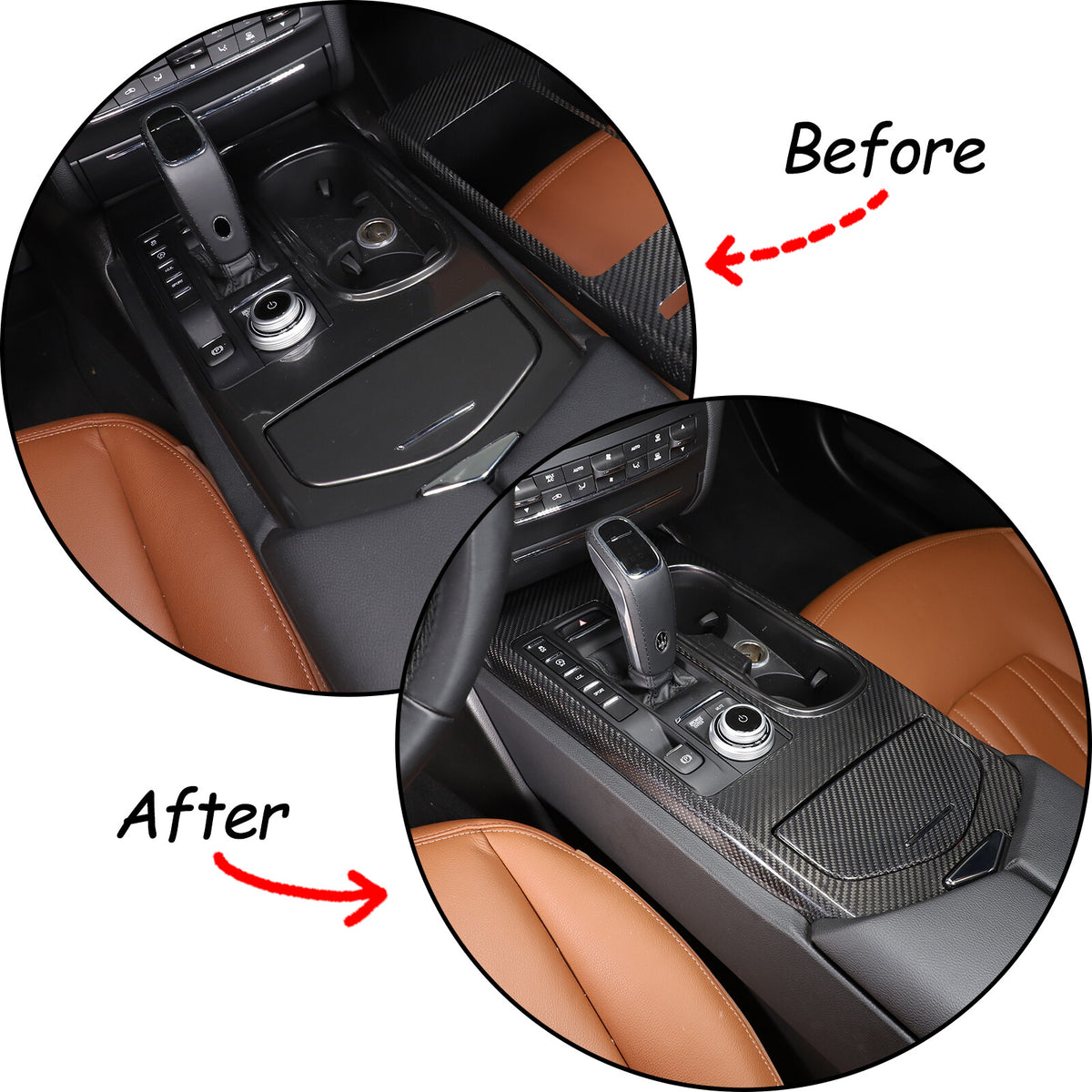Center Control Gear Panel Trim Carbon Fiber Cover For Maserati Ghibli 2017-2023 11