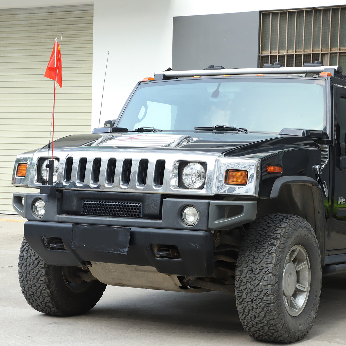 Front Bumper Flagpole Holder Antenna Mount Bracket For Hummer H2 2003-2009 7