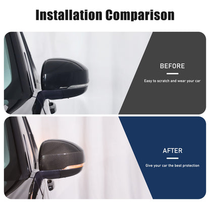Real Carbon Fiber Outer Rearview Mirror Trim For LR5 Discovery 5 L462 2014-2021 20