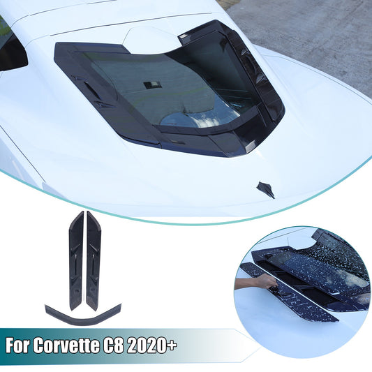 ABS Carbon Fiber Rear Hood Wash Waterproof Trim Cover For Corvette C8 2020+ 1