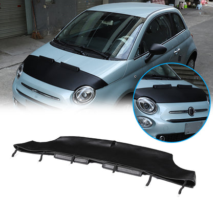 PU Leather Car Bonnet Hood Bra Wind & Bug Deflectors For Fiat 500 2007-2024 1