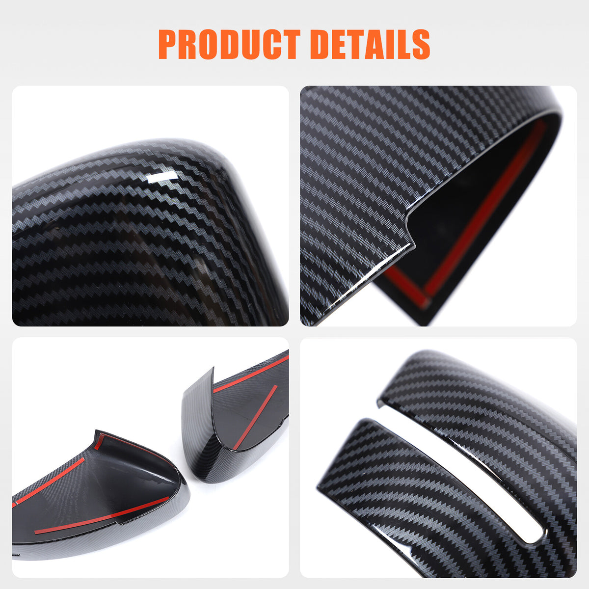 Carbon Fiber ABS Exterior Mirror Cover Trim For Acura MDX 2022-2024 19