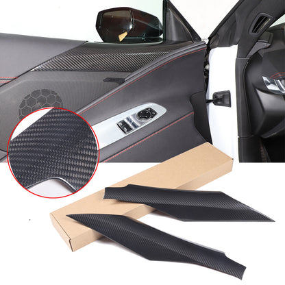 Dry Carbon Fiber Interior Door Panel Trim Cover For Corvette C8 2020-2026 US 2