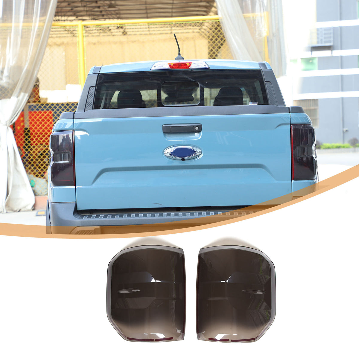 Smoked Black Rear Tail Light Guard Cover Trim Shell For Ford Maverick 2022-2024 5