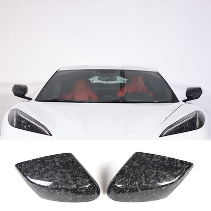 Forged Real Carbon Fiber Side Review Mirror Cover Trim For Corvette C8 2020-26 6