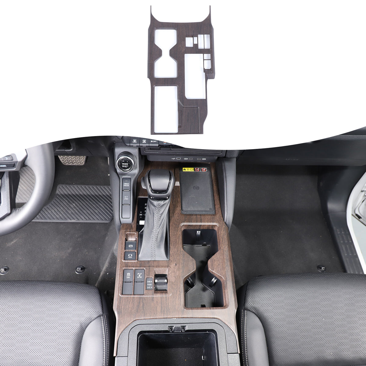 Grain Center Console Gear Shift Panel Trim For Toyota Land Cruiser LC250 24+ 4