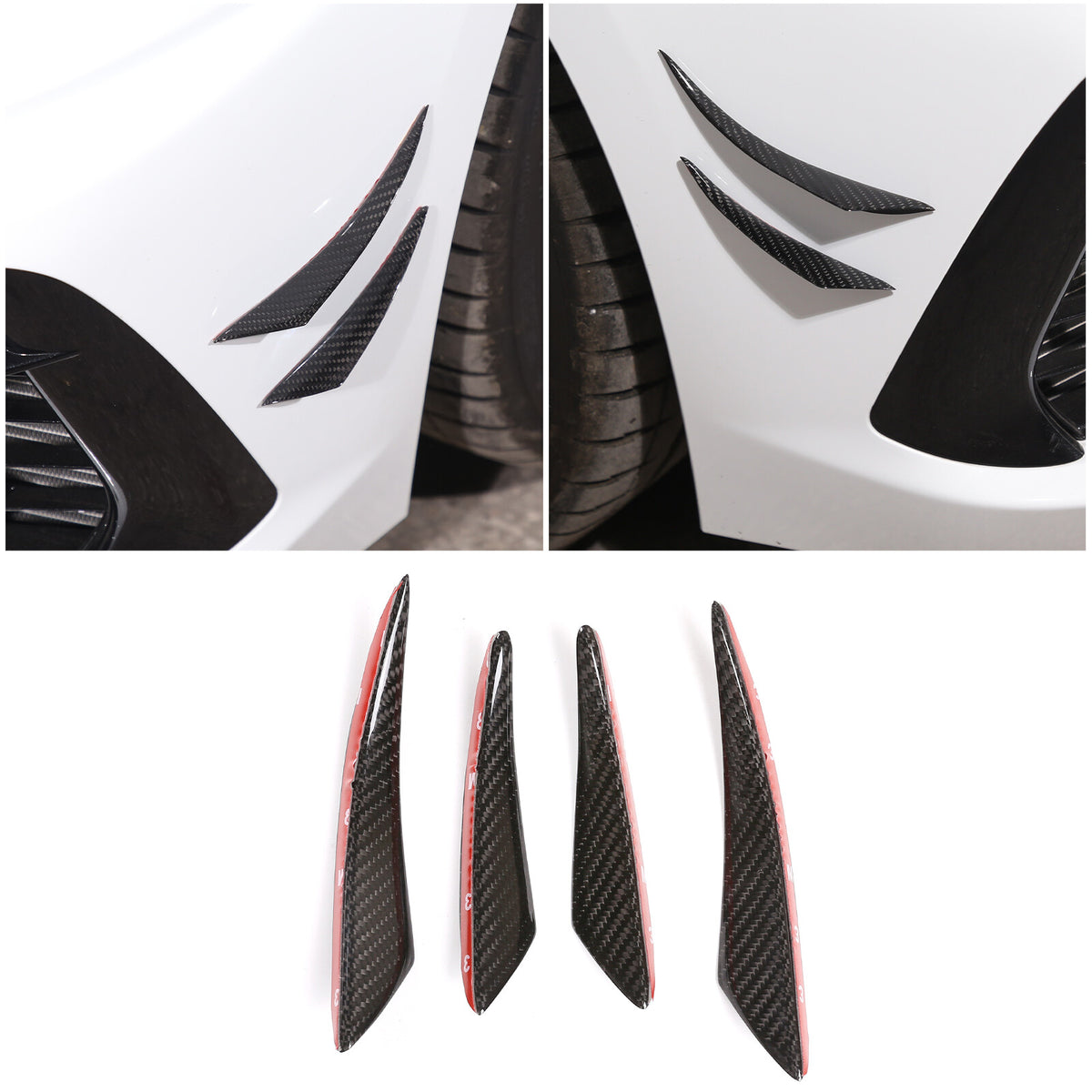 Car Bumper Fin Canard Splitter Diffuser Valence Spoiler Lip For Corvette C8 1