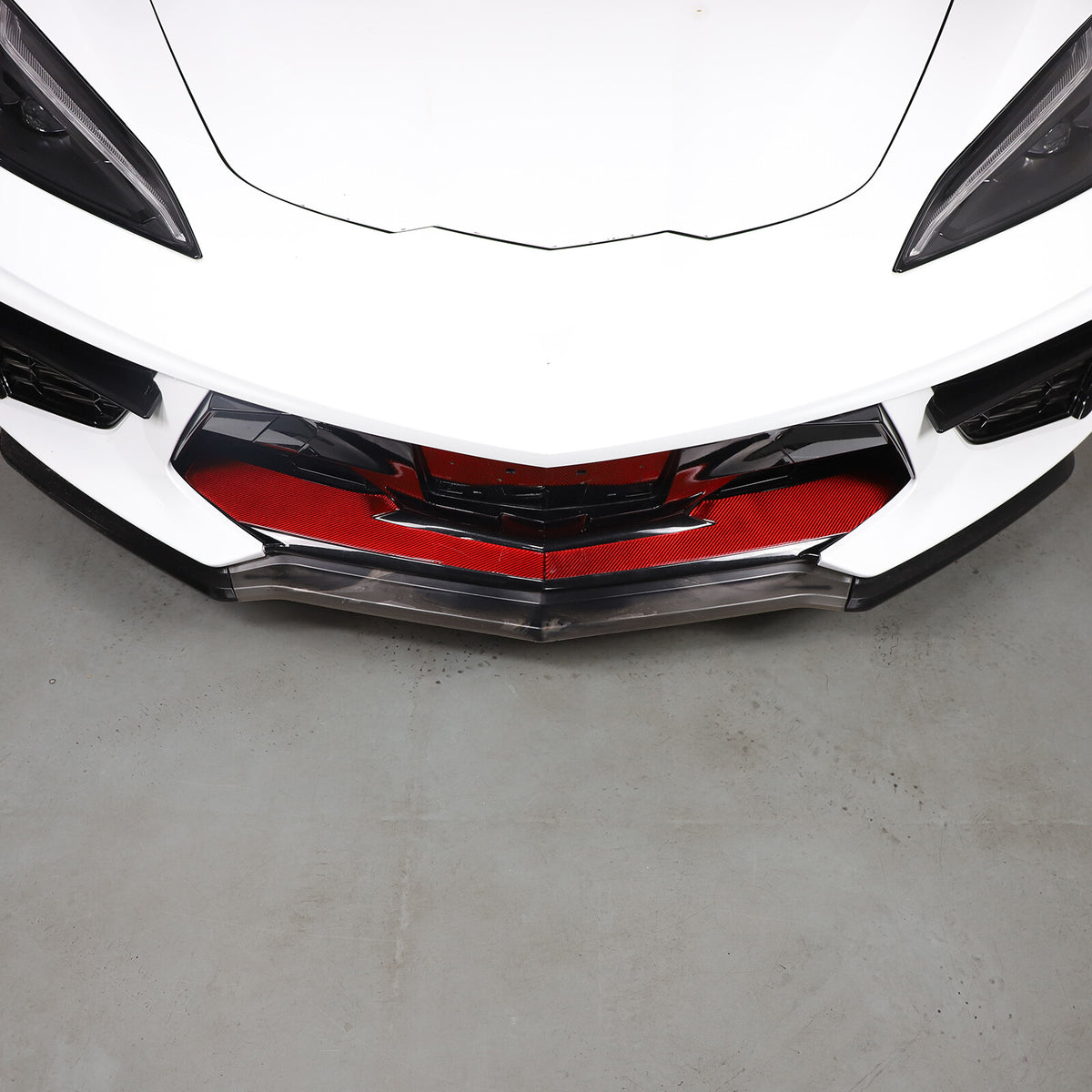 Red Carbon Fiber Car Exterior Front Lip Cover Trim Sticker For Corvette C8 20-25 17