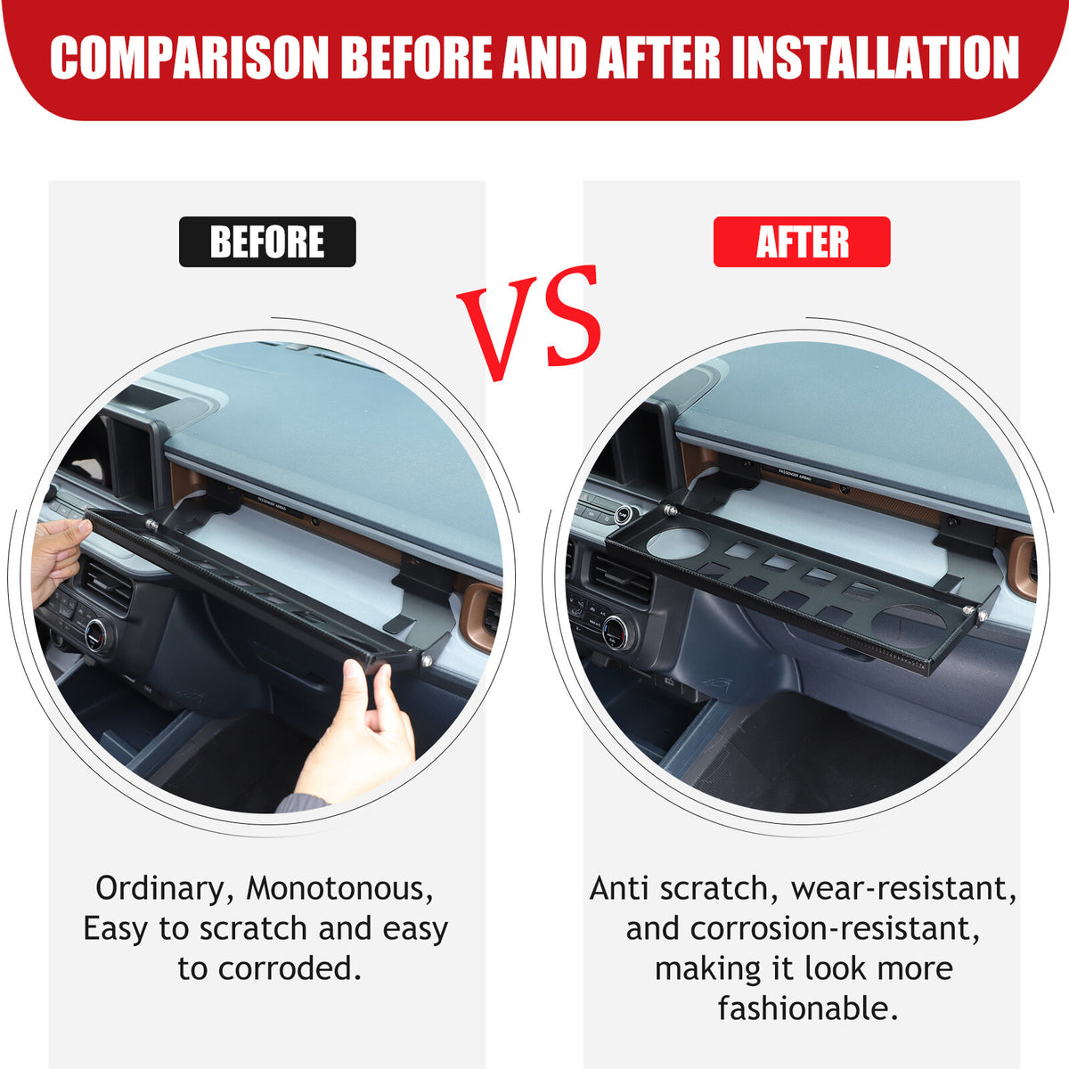 Aluminum Multi-functional Passenger Side Storage Rack For Ford Maverick 2022+ 3