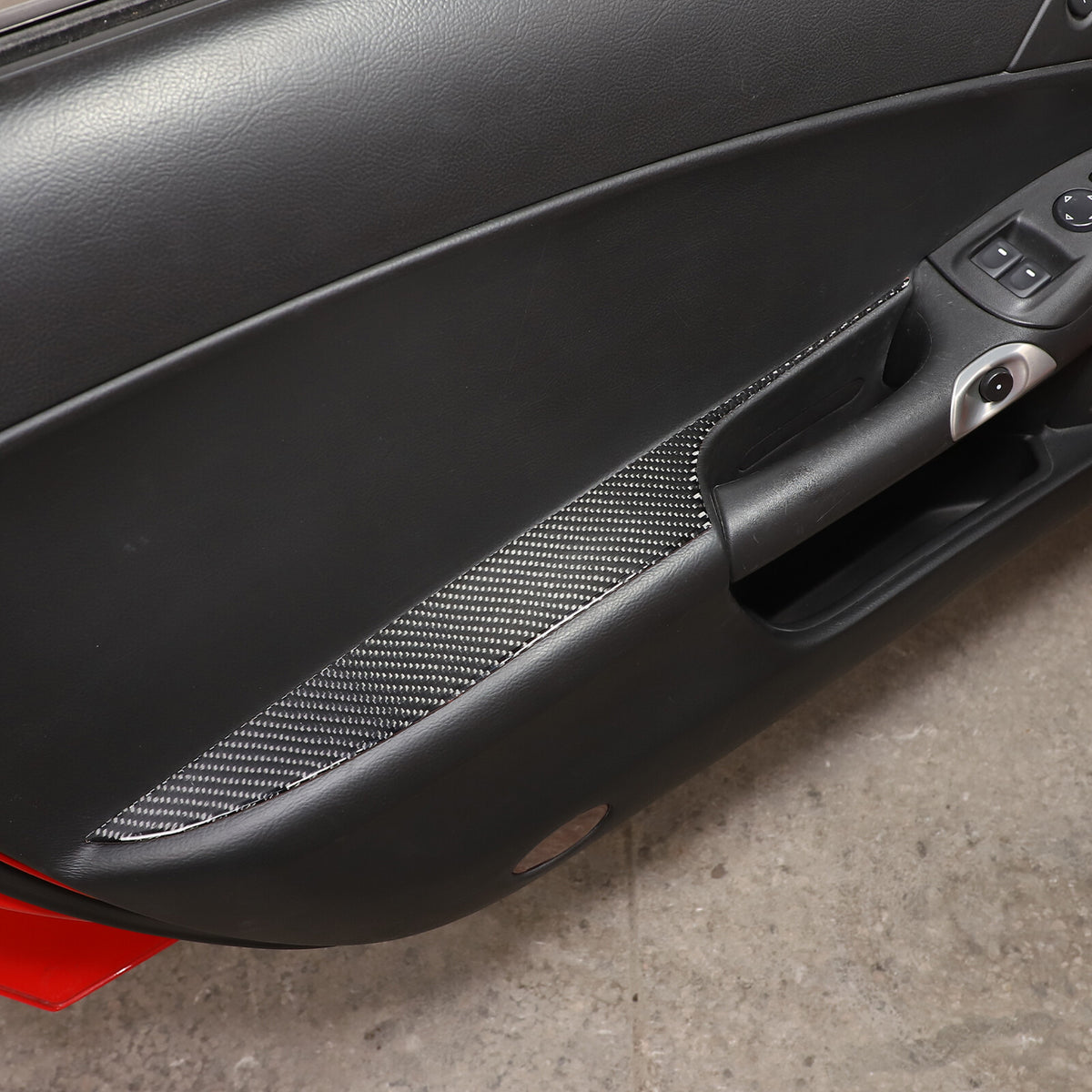 Carbon Fiber soft Door armrest panel Cover sticker Trim For Corvette C6 2005-13 5