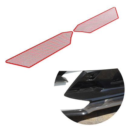 Red Stainless Steel Front Grille Insect Screen Trim For Corvette C8 2020+ 12