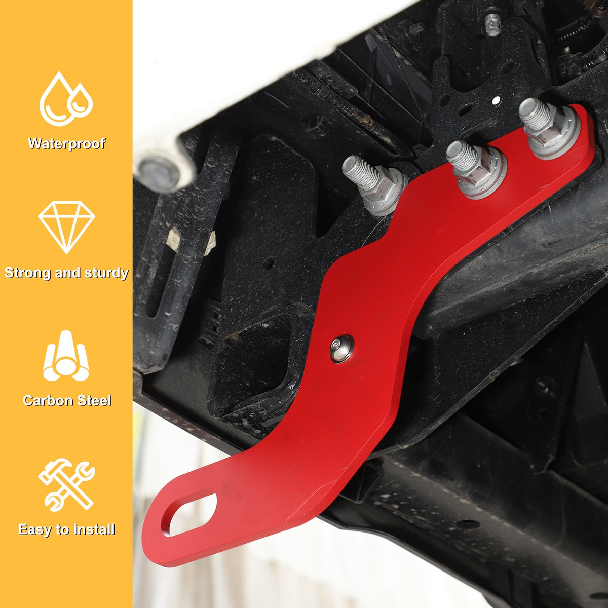 Red Carbon Steel Rear Frame Tow Hook For Toyota Tundra 2022+ US 20