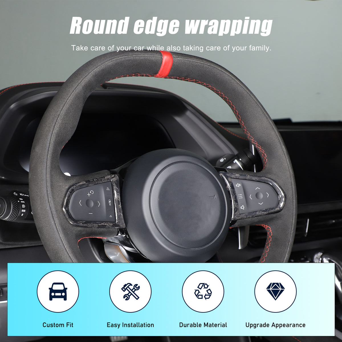 Forged Real Carbon fiber Steering Wheel Button Cover Trim For Lotus EMIRA 21-25 7