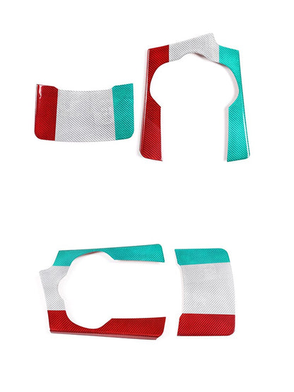 Tri-Color Real Carbon Fiber Center Cup Holder Trim For Alfa Romeo Stelvio 17-19 2