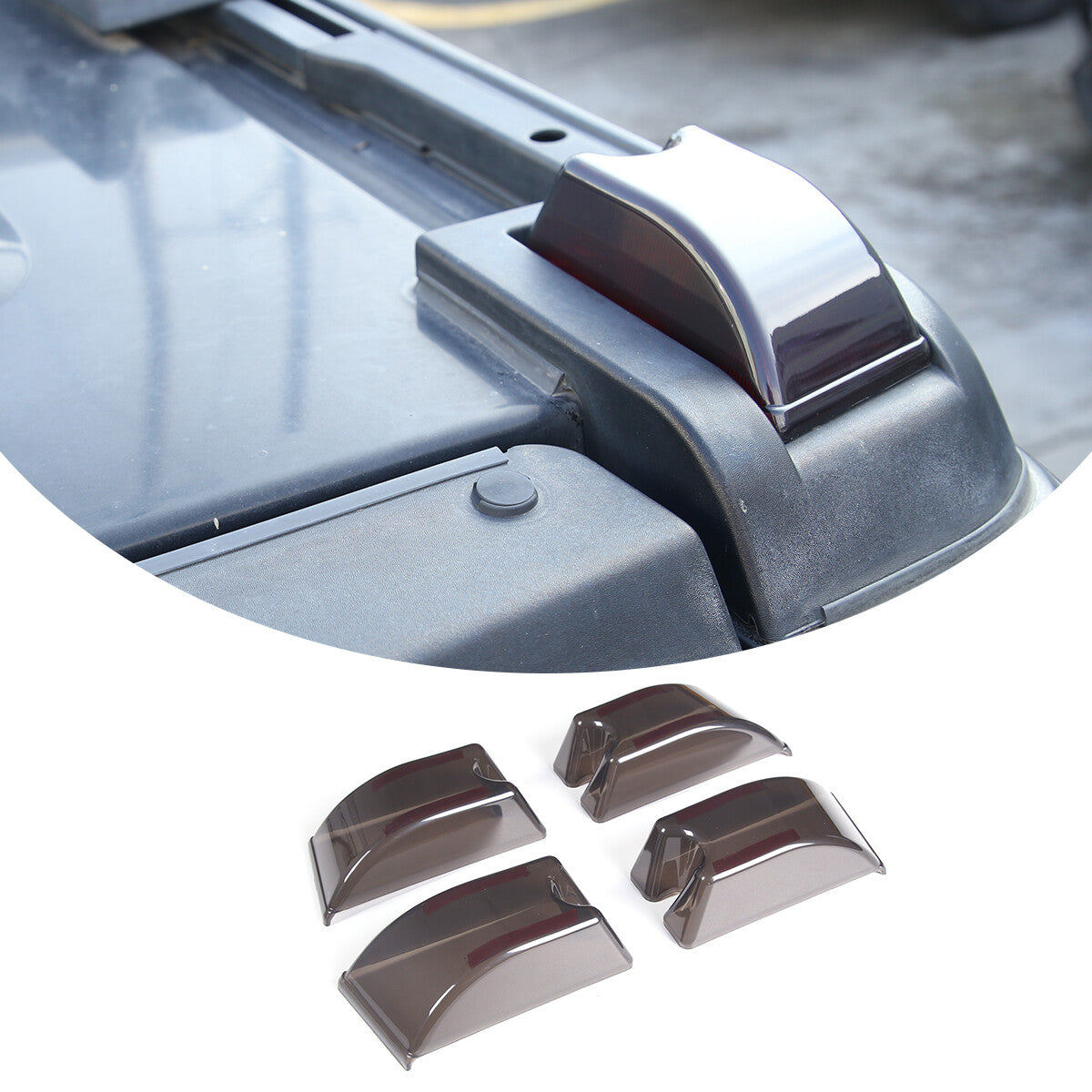 18pcs Smoked Front Rear Side Tail Light Roof Light Trim Cover For Hummer H2 49
