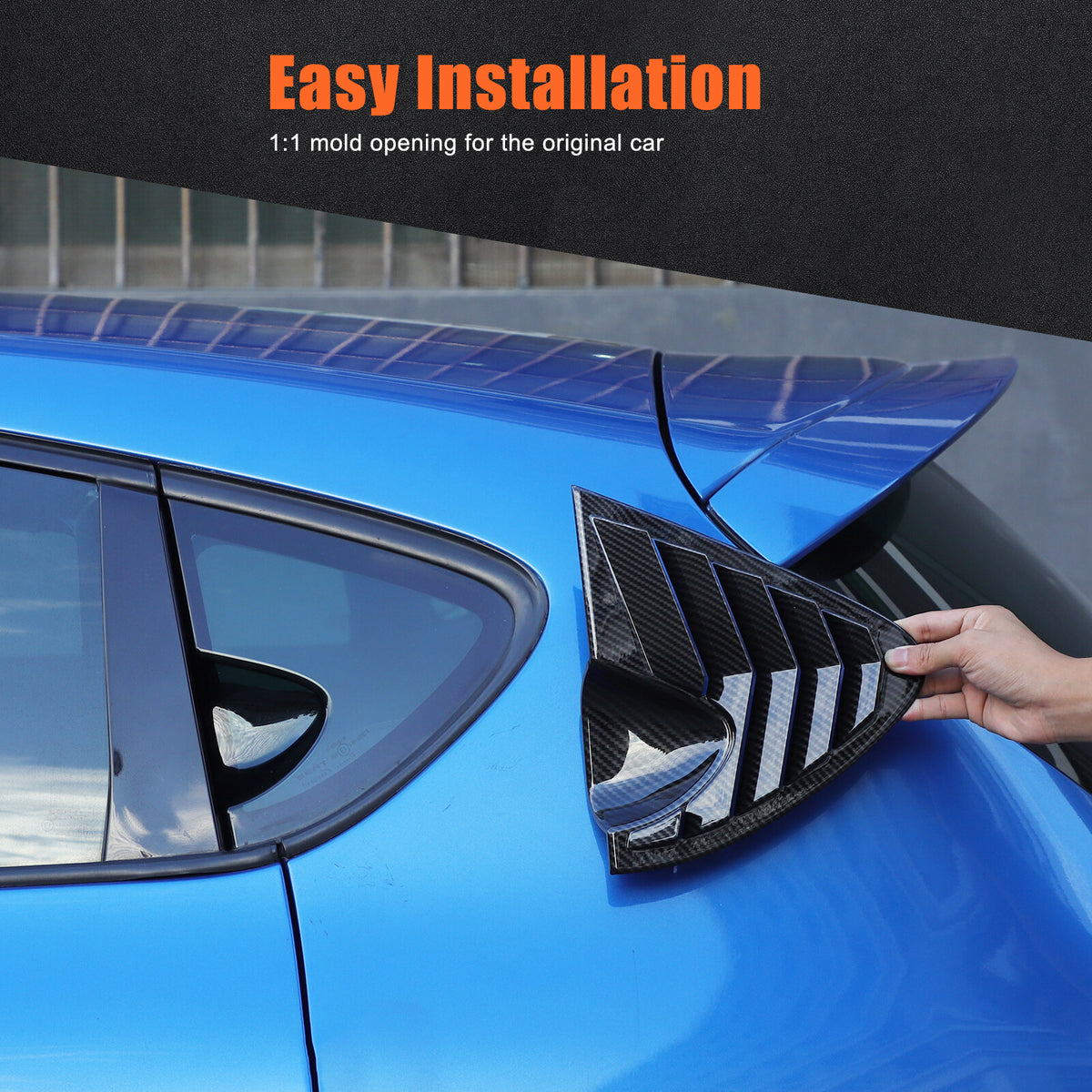 ABS Carbon Fiber Rear Side Window Louver Shutter Cover For Seat Leon MK2 08-12 15