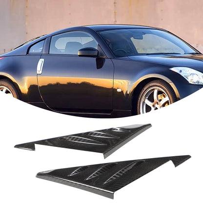 Real Carbon Fiber A-Pillar Triangle Trim For Nissan 350Z Z33 2003-2006 2