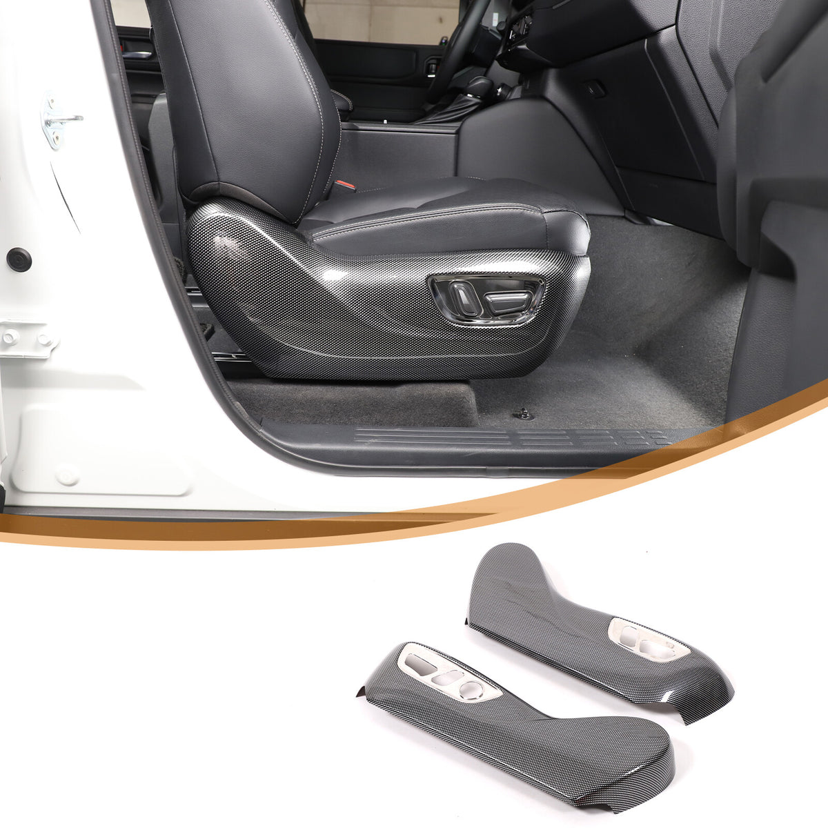 ABS Carbon Seat Adjustment Button Trim Cover For Toyota Land Cruiser LC250 24+ 23