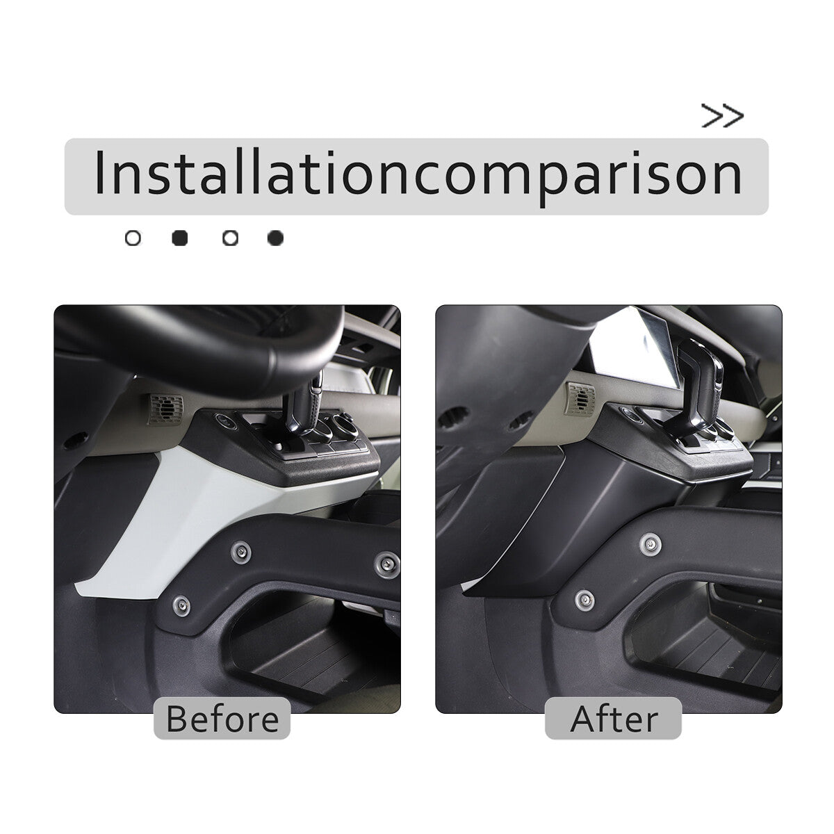Matte Black ABS Center Console Knee Side Cover For Land Rover Defender 2022-23 2