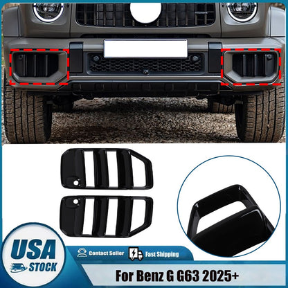 Piano Black Front Bumper Side Air Intake Grille Trim For Benz G G63 W465 25+ US 1