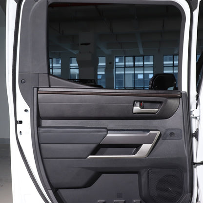 Wood Grain ABS Inner Upper Door Panel Trim For Toyota Tundra CrewMax Cab 2022+ 16