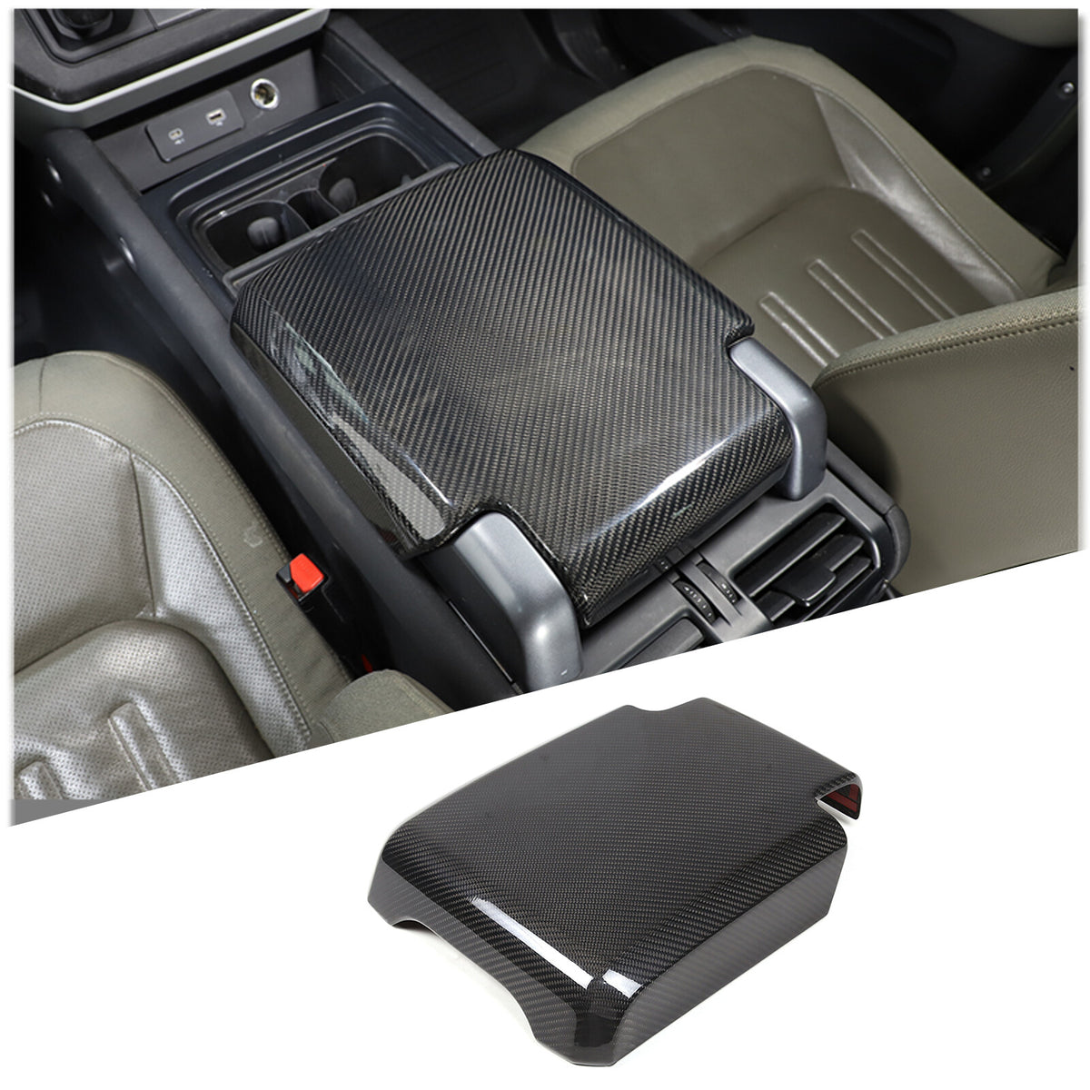 Real Carbon Fiber Center Console Armrest Box Cover For LR Defender 90 110 20-24 3