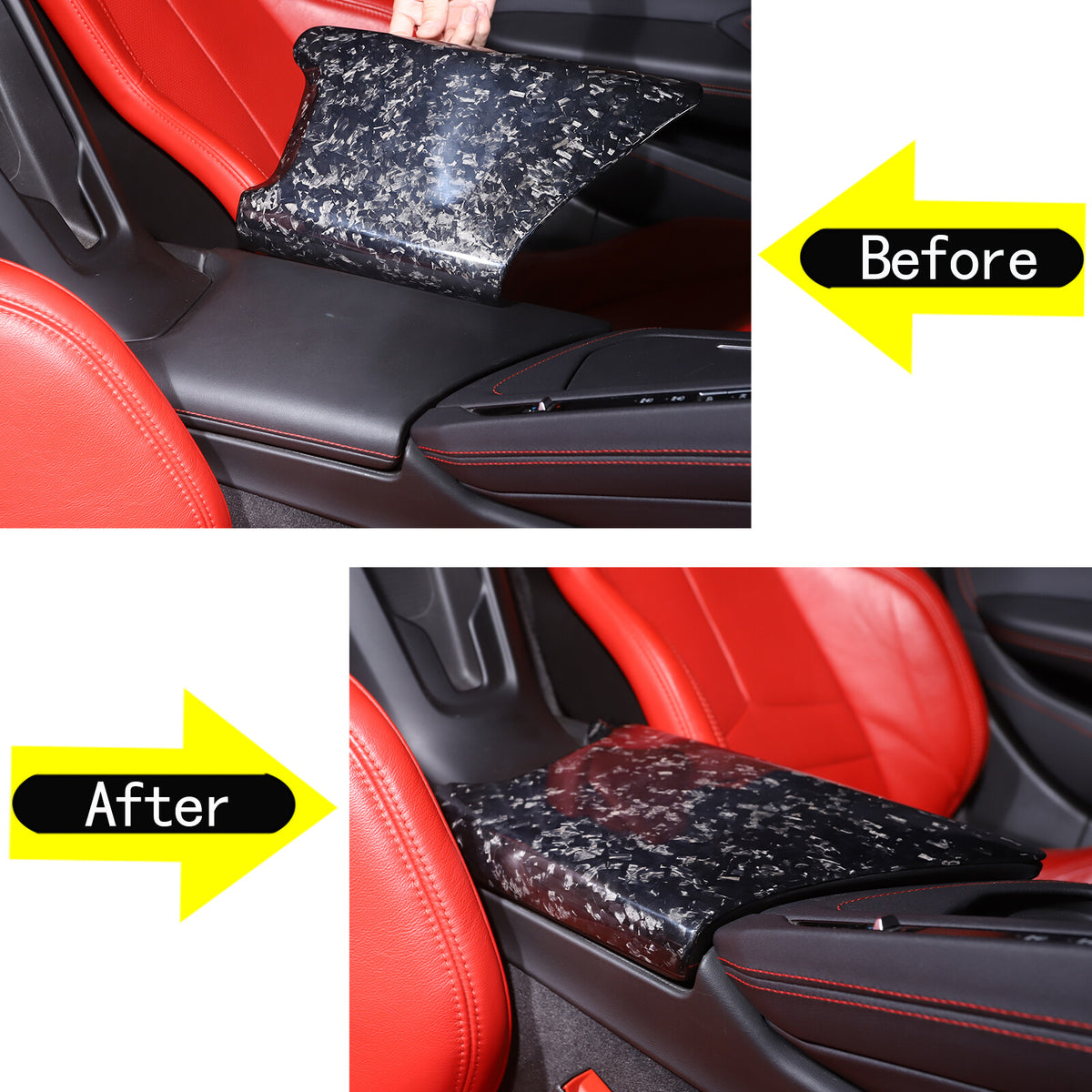 Forged Carbon Fiber Center Console Armrest Box Cover For Corvette C8 2020-26 13