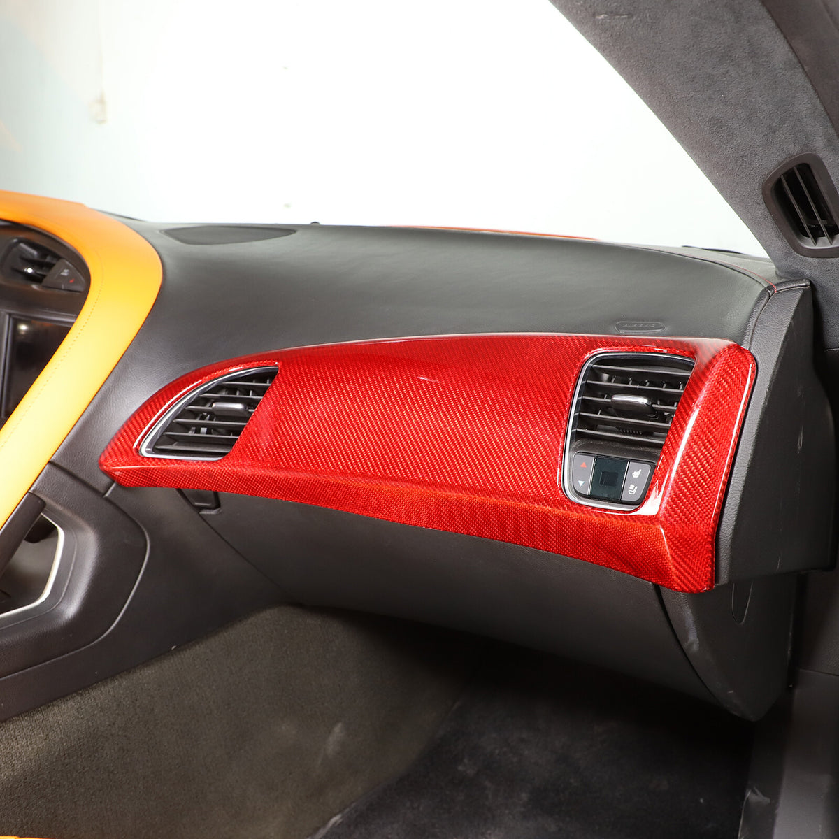Red Real Carbon Fiber Interior Center Full Trim Set Kit For Corvette C7 2014-19 - Variants 11-13 9