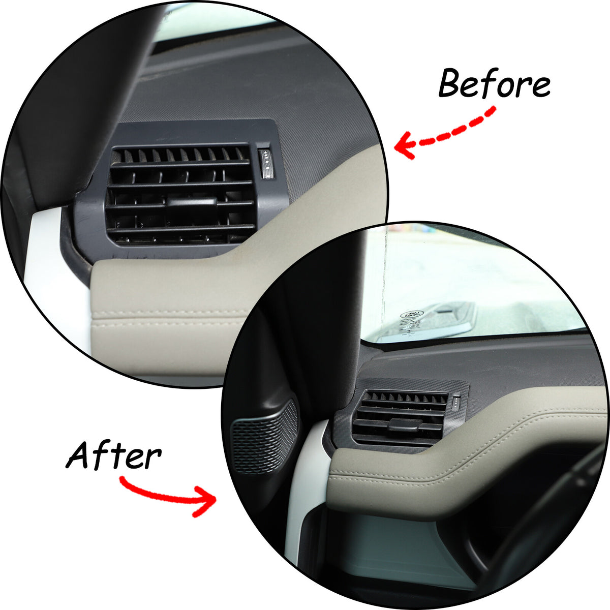 Matte Carbon Fiber Side Air Vent Outlet Panel Cover For LR Defender 2020-2024 13