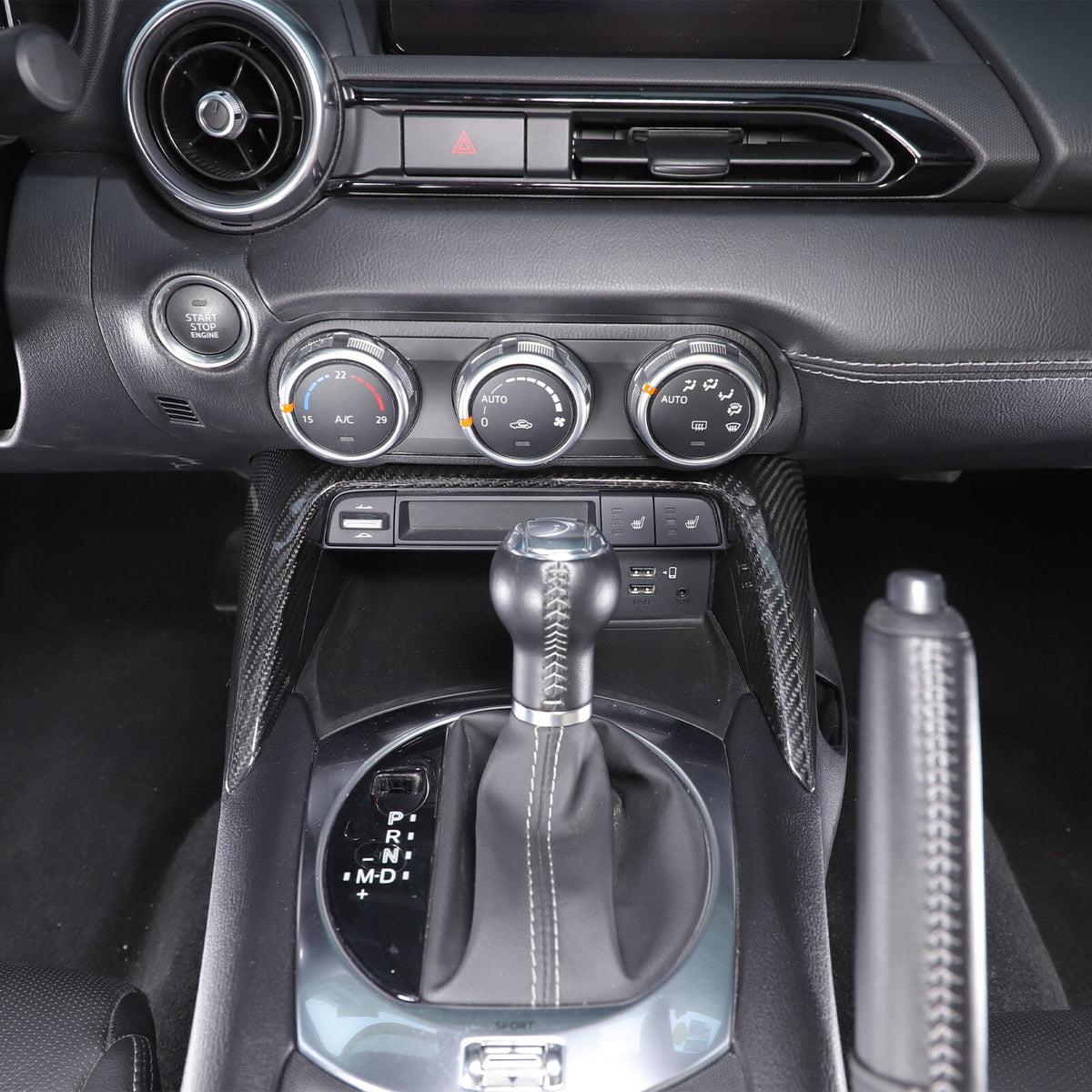 Real Carbon Fiber Front Center Console Trim Cover For Mazda MX-5 Miata 2016-2025 23