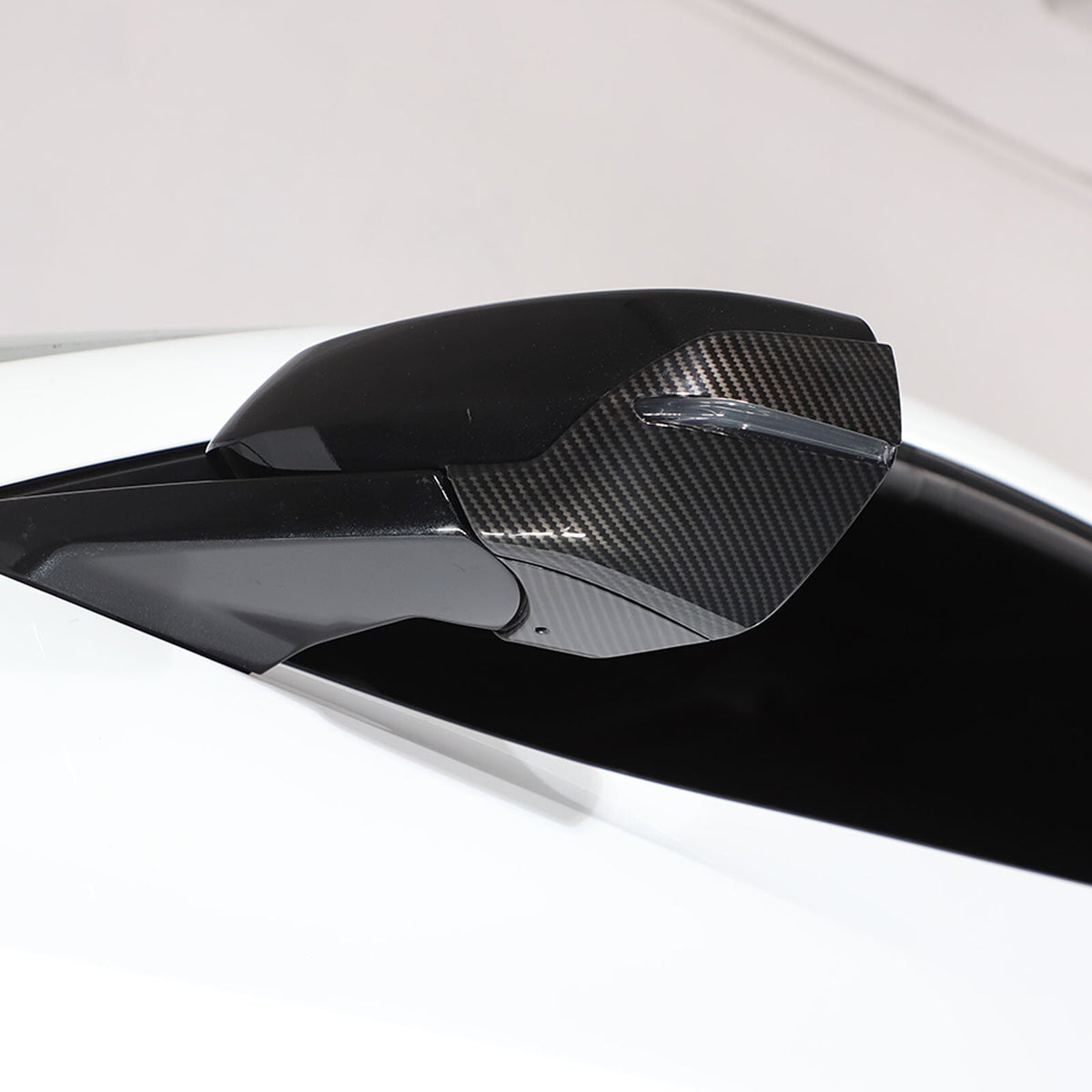 ABS Carbon Fiber rearview mirror base cover trim decor For Corvette C8 2020-2026 5