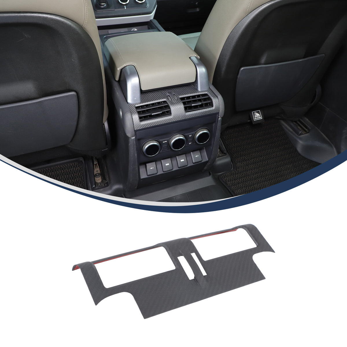 Matte Real Carbon Fiber Rear Air Vent Frame Trim For LR Defender L663 2020-2023 2