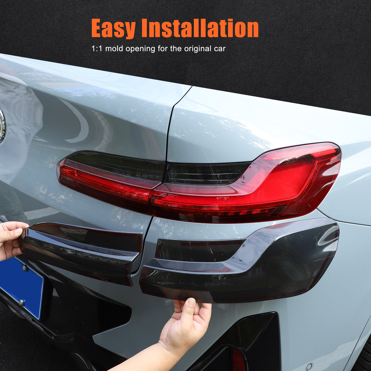 Smoked Black Rear Tail Light Guard Cover Trim Bezels For BMW X4 X4M G02 F98 19+ 15