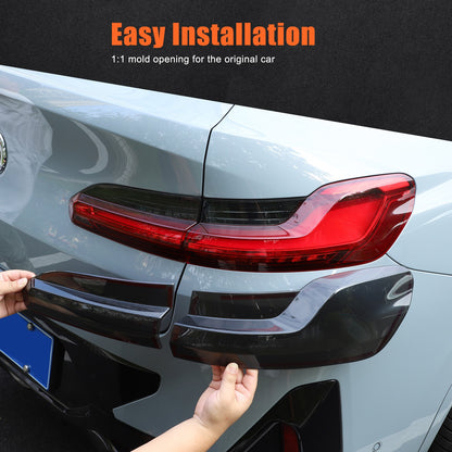 Smoked Black Rear Tail Light Guard Cover Trim Bezels For BMW X4 X4M G02 F98 19+ 15